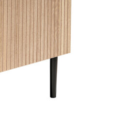 Wyld And Coco Luxecasa 4 Drawer Chest Natural Ash Ribbed Front Modern Storage W80 X D40 X H95Cm - thumbnail 8