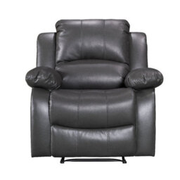 Grey Faux Leather  3 + 1 + 1 Seater Manual Recliner Sofa And Armchair Set For Living Room Valencia - thumbnail 2