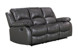 Grey Faux Leather  3 + 1 + 1 Seater Manual Recliner Sofa And Armchair Set For Living Room Valencia - thumbnail 7