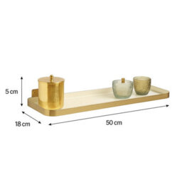 Melody Maison Gold & Ivory Enamelled Metal Wall Shelf - 50Cm - thumbnail 9