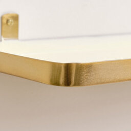 Melody Maison Gold & Ivory Enamelled Metal Wall Shelf - 50Cm - thumbnail 7