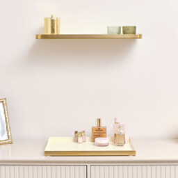 Melody Maison Gold & Ivory Enamelled Metal Wall Shelf - 50Cm - thumbnail 6