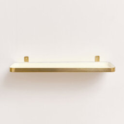 Melody Maison Gold & Ivory Enamelled Metal Wall Shelf - 50Cm - thumbnail 5