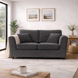 Furnishings For Less UK Ascot Large 2 Seater Sofa Chenille Fabric Charcoal Couch - thumbnail 5