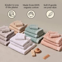 Misona Organic Cotton Face Cloths Pack Of 2 - Duckegg - thumbnail 4
