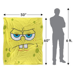 Spongebob Squarepants Silky Angry Face Supersoft Blanket Yellow (One Size) - thumbnail 6