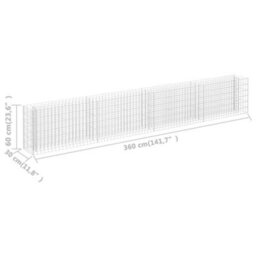 Berkfield Gabion Raised Bed Galvanised Steel 360X30X60 Cm - thumbnail 7