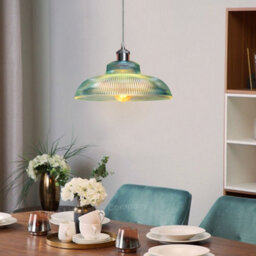 Long Life Lamps Company Retro Vintage Blue Glass Ceiling Pendant Light M0216 - thumbnail 8
