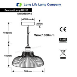 Long Life Lamps Company Retro Vintage Blue Glass Ceiling Pendant Light M0216 - thumbnail 2