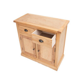 Cabinet Bits Lucca Waxed 2 Drawer 2 Door Sideboard Brass Cup Handle - thumbnail 4