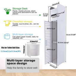 Bathroom Floor Storage Cabinet With 2-Tier Internal Shelves - thumbnail 2
