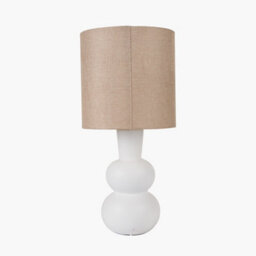 Pacific Lifestyle Set Of 2 Aaliyah White Curved Bottle Ceramic Table Lamp - thumbnail 4