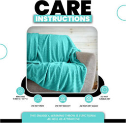 Gc Gaveno Cavailia Fluffy Pop Throw 130X150Cm Aqua Honeycomb Pattern Soft Thermal Blanket,sofa Bedspread - thumbnail 4