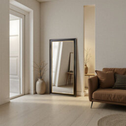 Yearn Georgian Full Length Black Gold Bevelled Mirror - thumbnail 2