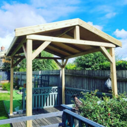 "NLC(DRIFFIELD)LIMITED Nlc Wooden Gazebo 3M X 3.6M (9'10"" X 11'10"") With Featheredge Roof And Tanalised Timber" - thumbnail 6