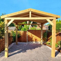 "NLC(DRIFFIELD)LIMITED Nlc Wooden Gazebo 3M X 3.6M (9'10"" X 11'10"") With Featheredge Roof And Tanalised Timber" - thumbnail 7