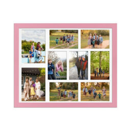 AK Frames 20X16 Pastel Pink Modern Multi Photo Frame With White Mount - Holds 9 Apertures (2X) 7X5, (7X) 6X4 Photos - thumbnail 1