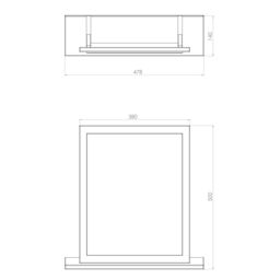 Oak Effect Rectangular Wall-Mounted Framed Mirror, (H)50.5Cm (W)48Cm - thumbnail 3