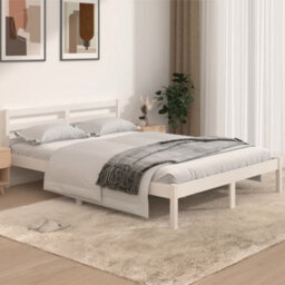 Berkfield Day Bed Solid Wood Pine 140X190 Cm White - thumbnail 1