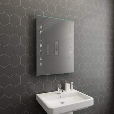 Rinse Bathrooms 800 X 600mm Illuminated Led Bathroom Mirror With Demister Ip44 - image 1