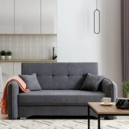 Amerykanka Laine 3 Grey Functional Sleeper Sofa With Storage And Stylish Cushions - thumbnail 2
