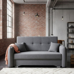 Amerykanka Laine 3 Grey Functional Sleeper Sofa With Storage And Stylish Cushions - thumbnail 1