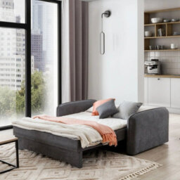 Amerykanka Laine 3 Grey Functional Sleeper Sofa With Storage And Stylish Cushions - thumbnail 3