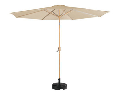 Gardenkraft 2.7M Outdoor Wooden Effect Parasol - Beige - image 1