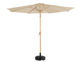 Gardenkraft 2.7M Outdoor Wooden Effect Parasol - Beige