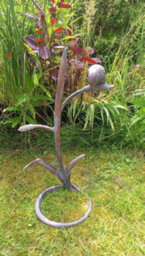 Inspirational Gifting Kingfisher On Reeds Garden Ornament Sculpture With An Aged Bronze Finish - thumbnail 1