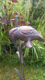 Inspirational Gifting Kingfisher On Reeds Garden Ornament Sculpture With An Aged Bronze Finish - thumbnail 5