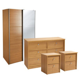 Cooke & Lewis Kendal Matt Oak Effect 4 Piece Bedroom Furniture Set - thumbnail 1