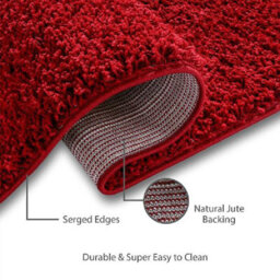 "Bravich Red Thick Shaggy Rug - California - 160X230Cm (5'4""x7'8"")" - thumbnail 5