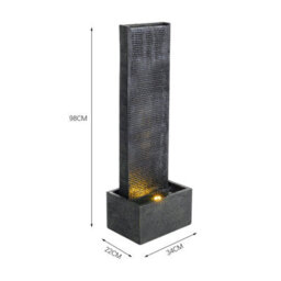 Breeins Modern Vertical Textured Panel Water Fountain, Ip64 Waterproof For Indoor & Outdoor, 98Cm H - thumbnail 9