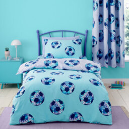 Catherine Lansfield Bedding Kids Tie Dye Football Reversible Duvet Cover Set Lilac - thumbnail 2
