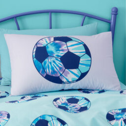 Catherine Lansfield Bedding Kids Tie Dye Football Reversible Duvet Cover Set Lilac - thumbnail 3