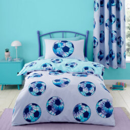Catherine Lansfield Bedding Kids Tie Dye Football Reversible Duvet Cover Set Lilac - thumbnail 1