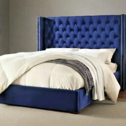 Stratus Interiors Admiral Wing Back Bed With Metal Studs - Doorstep Delivery Only Self Assembly - Super King - Gas Lift - thumbnail 2