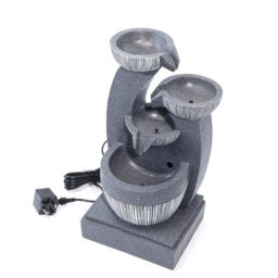 Living And Home Outdoor Electric Freestanding Garden Fountain Tiered Rockery Decor With Led Light - thumbnail 3