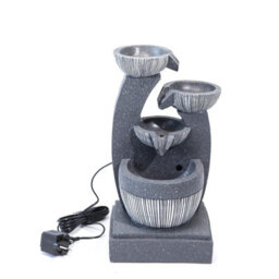 Living And Home Outdoor Electric Freestanding Garden Fountain Tiered Rockery Decor With Led Light - thumbnail 4