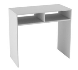 Urbn-Living Urbnliving 80Cm Width Wood Console Table Pc Laptop Computer Desk Office Hallway 2 Storage Shelves White Colour - thumbnail 3