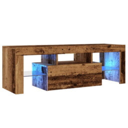 Berkfield Tv Cabinet With Led Lights Old Wood 120X36.5X40 Cm Engineered Wood - thumbnail 3
