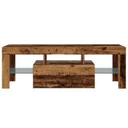 Berkfield Tv Cabinet With Led Lights Old Wood 120X36.5X40 Cm Engineered Wood - thumbnail 7