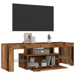 Berkfield Tv Cabinet With Led Lights Old Wood 120X36.5X40 Cm Engineered Wood - thumbnail 5