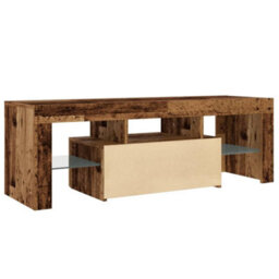Berkfield Tv Cabinet With Led Lights Old Wood 120X36.5X40 Cm Engineered Wood - thumbnail 9