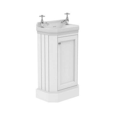 Plum&clay Fairmont White Traditional Cloakroom Bathroom Vanity Unit With Basin (H)86Cm (W)51Cm - image 1