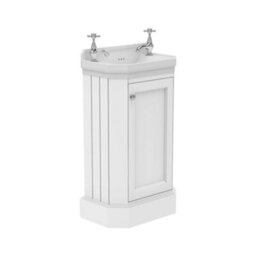 Plum&clay Fairmont White Traditional Cloakroom Bathroom Vanity Unit With Basin (H)86Cm (W)51Cm