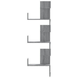 Berkfield Wall Corner Shelf Grey Sonoma 45X45X147 Cm Engineered Wood - thumbnail 4
