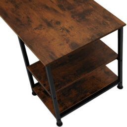 Tectake Desk Stoke - 2 Side Shelves With 2 Storage Compartments Each 55 Cm - Industrial Wood Dark, Rustic - thumbnail 8
