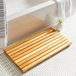 Large Bathroom Wooden Duck Board Natural Wood Rectangular Shower Bath Mat Board - thumbnail 4